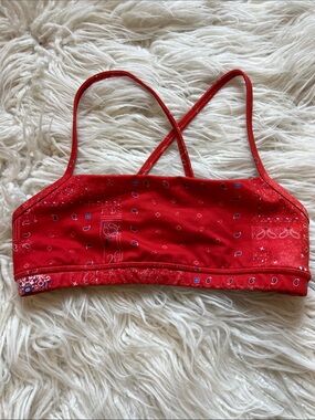 Fleo Chloe Red Bandana-Print Strappy Bralette